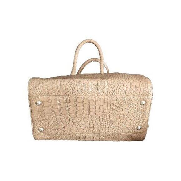 Jimmy Choo Rosabel Large Handbag Day Stainpea Mock Crock Nude Pre-owned Read!!! - Picture 4 of 16